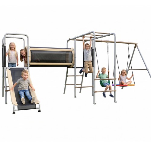 Metal swing set playground - metal,
